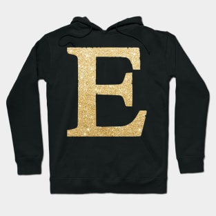 The Letter E Metallic Gold Sparkle Hoodie